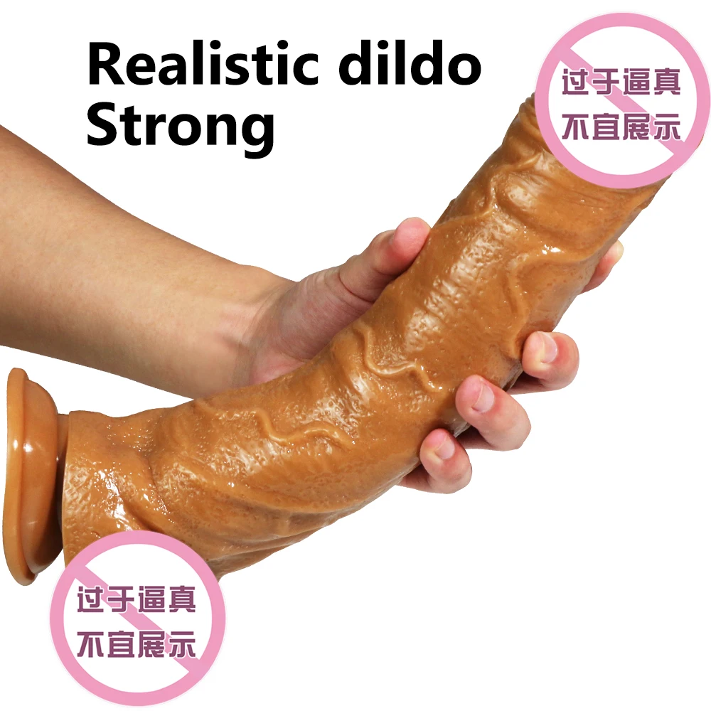 Large Penis Sex Toy For Men Women Realistic Silicone Dildo With Thick Glans Real Dong Powerful Suction Cup Stiff Cock