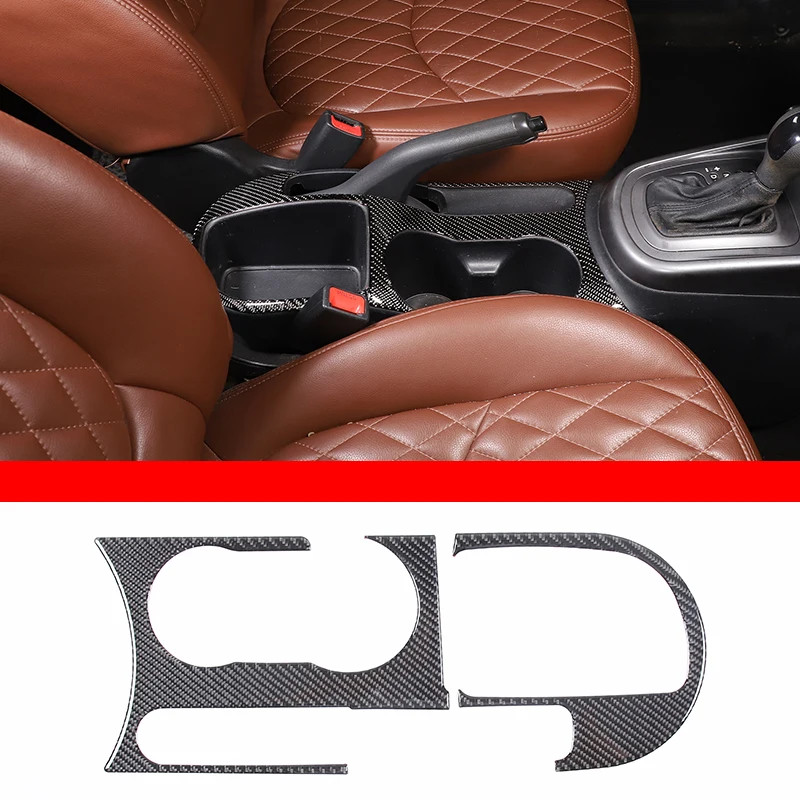 

For Kia Soul AM 2009-2013 Soft Carbon Fiber Car Central Control Cup Holder Panel Cover Sticker Car Interior Accessories