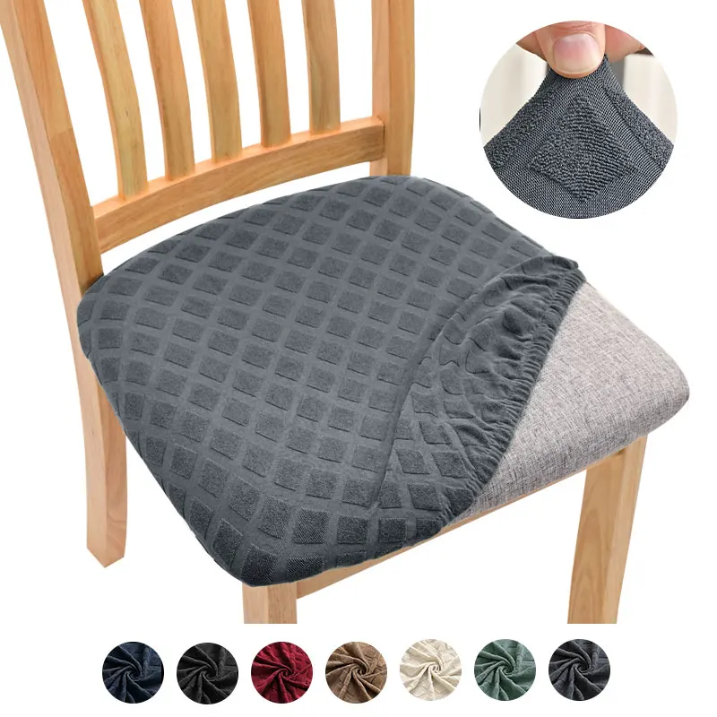 

New Jacquard Dining Chair Seat Cover Stretch Kitchen Cushion Slipcovers Removable Seat Case Cushion Protector Housse de Chaise