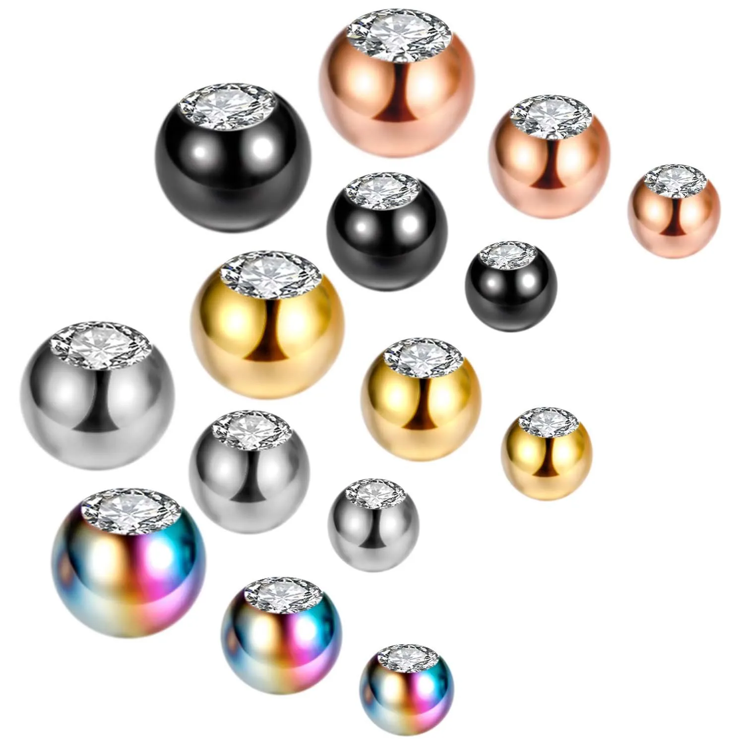 

Stainless Steel Jewelry Accessories With Diamond Ball Beads Earrings Lip Nails Eyebrow Nails Navel Replacement