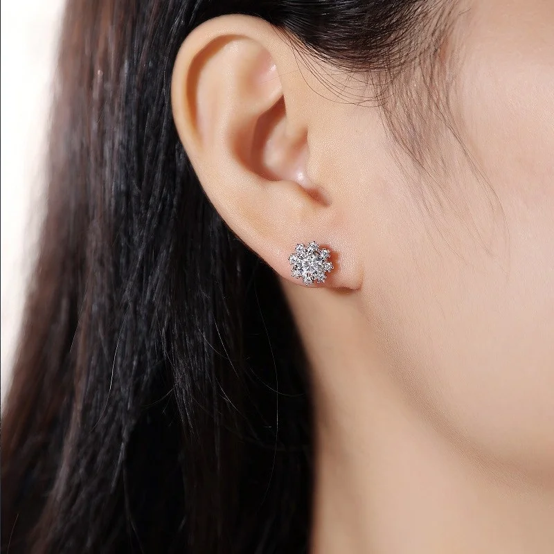 ZFSILVER модные серьги из серебра 925 пробы с муассанитом классический модный дизайн