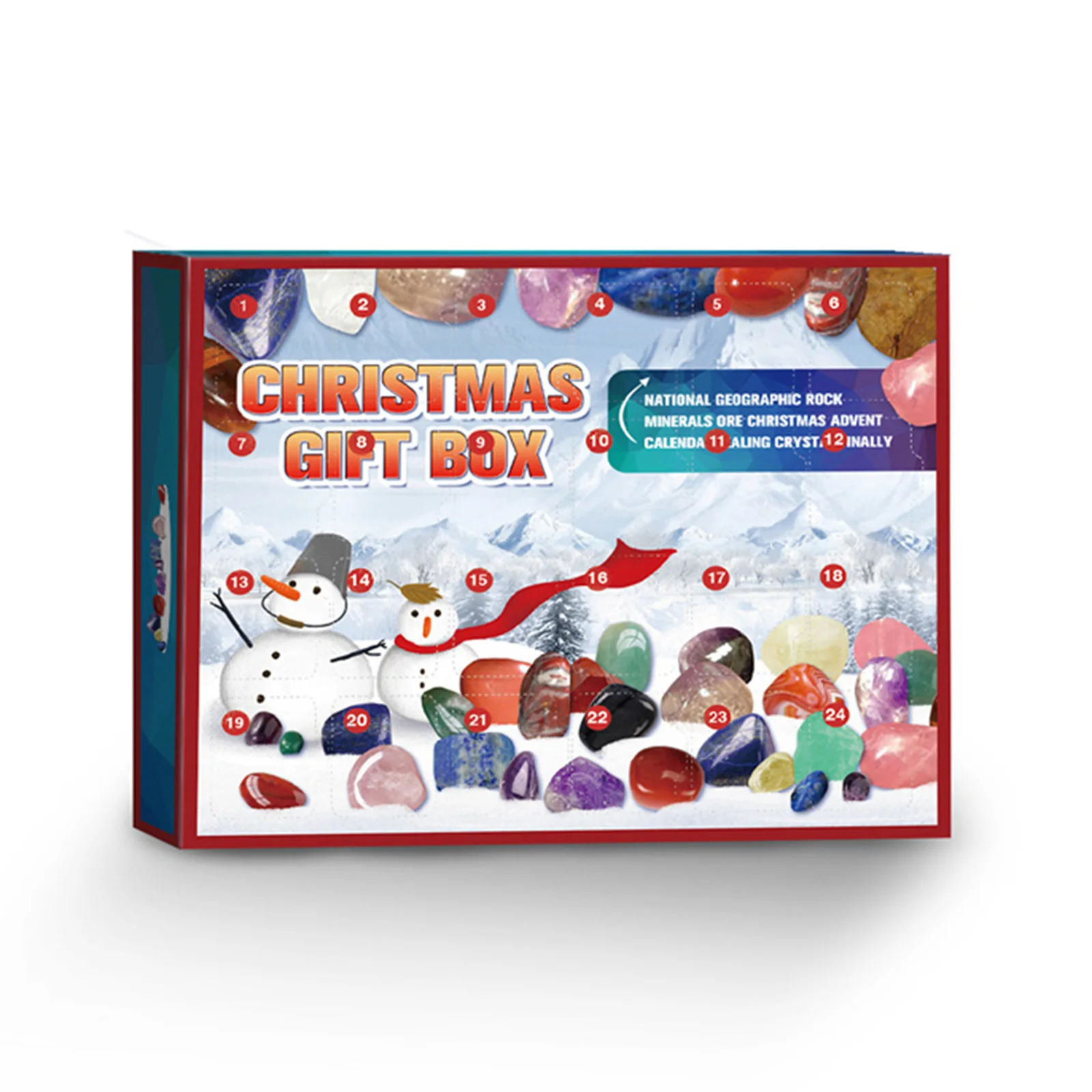 

24PCS Holiday Christmas Advent Calendar Toys Rock Collection Xmas Countdown Calendar Gifts for Toddler Kids Teens Girls