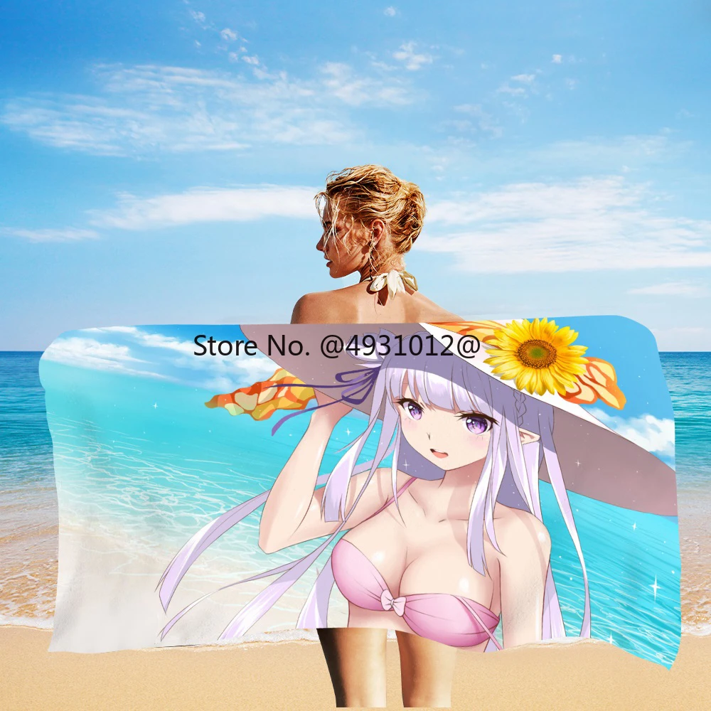 

2023 мультфильм аниме девочка без песка банное полотенце для бассейна милое пляжное бикини полотенца для ванной быстросохнущая Мочалка для детей Gits