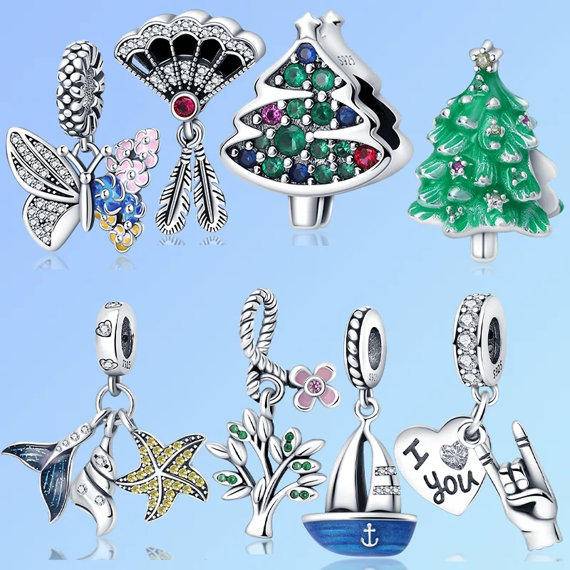 

New 2021 Trend Butterfly Fit Pandora Original 925 DIY Charms Beads Female Pendant a Bracelet Woman Jewelry Stones Bijouterie