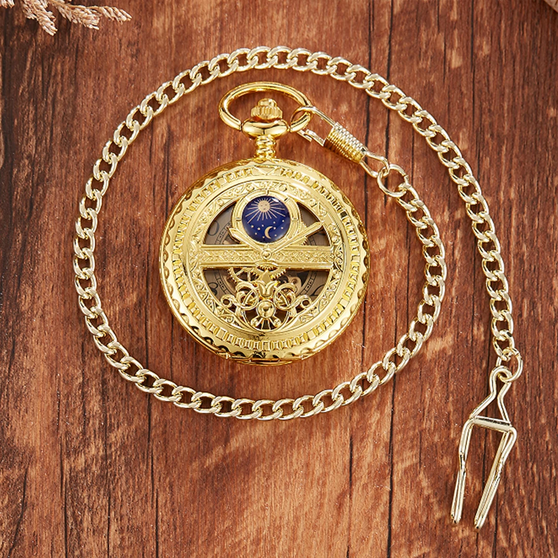 Luxury Mechanical Clock Vintage Man Pocket Watch Fob Chain Steampunk Skeleton Classic Watches for Men Chinese Factory Pendant