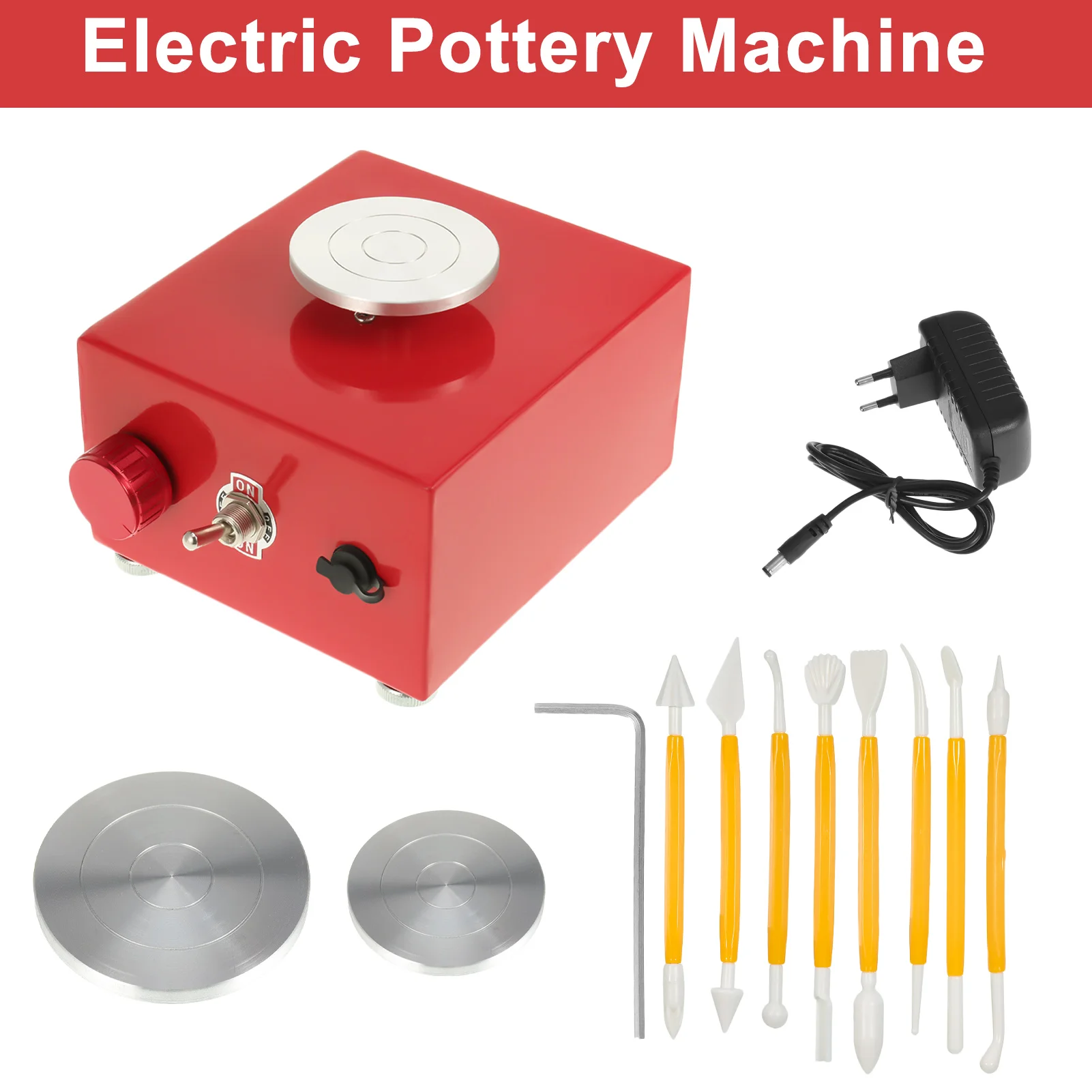 

Mini Turntables Pottery Wheel Pottery Machine Electric Pottery Wheel DIY Clay Tool with Tray for Ceramic Work EU/US Plug