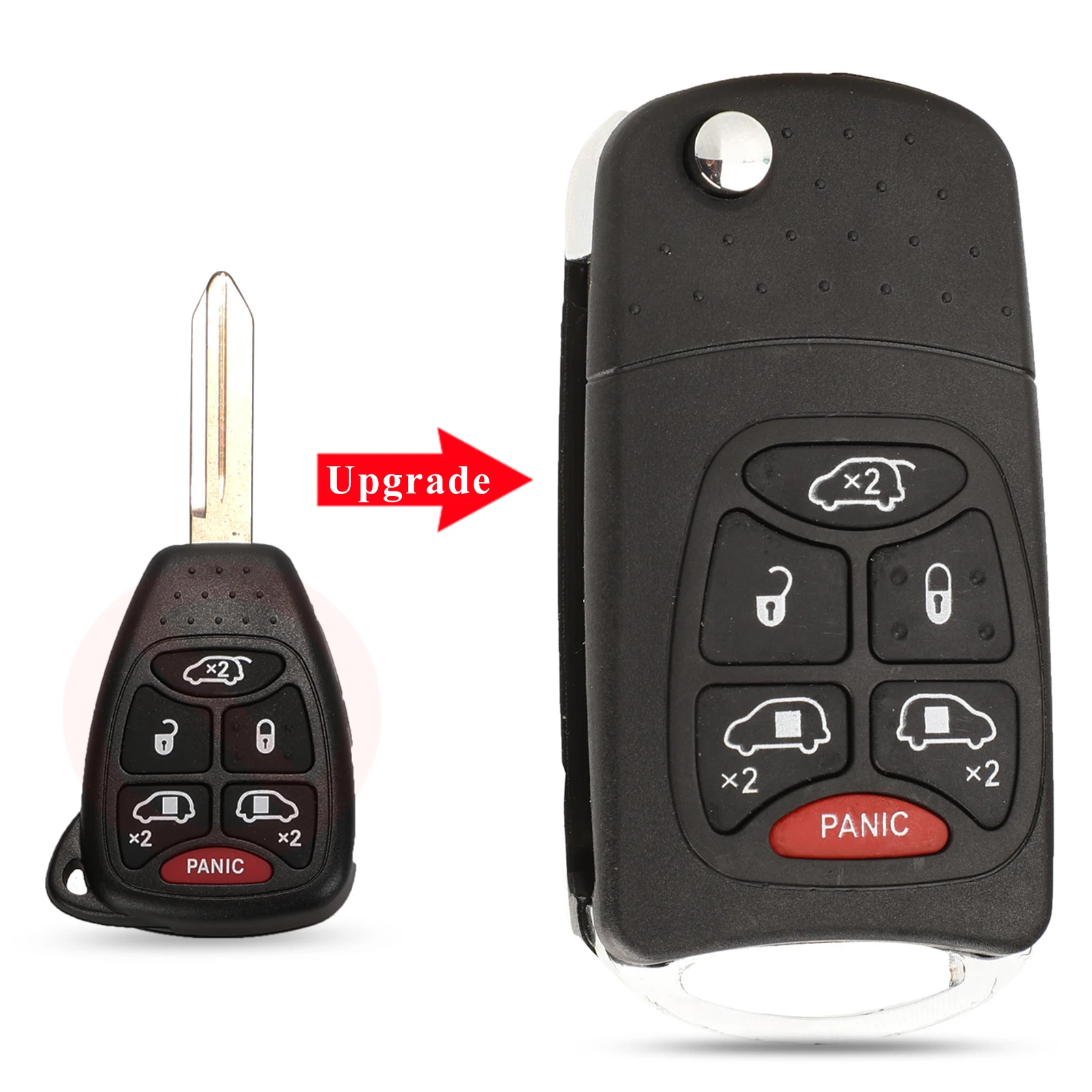 

Jingyuqin 2/3/4/5/6 BTN флип-чехол для дистанционного ключа для Chrysler Aspen 300 Dodge Jeep Commander Grand Cherokee, чехол для автомобильного ключа