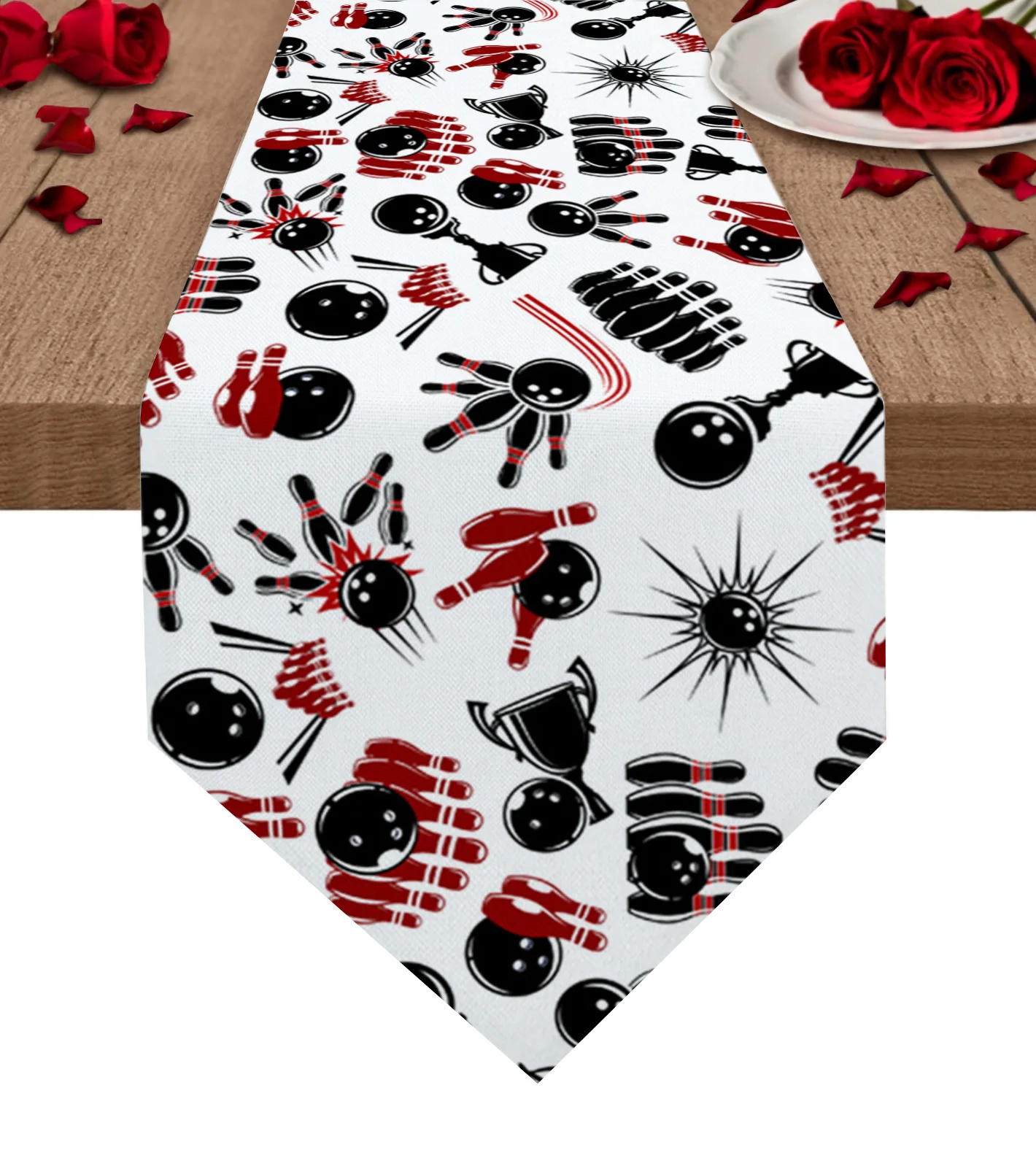 Bowling Sports Theme Table Runner Wedding Modern Home Decoration Table Runner Kitchen Decoration Table Cover