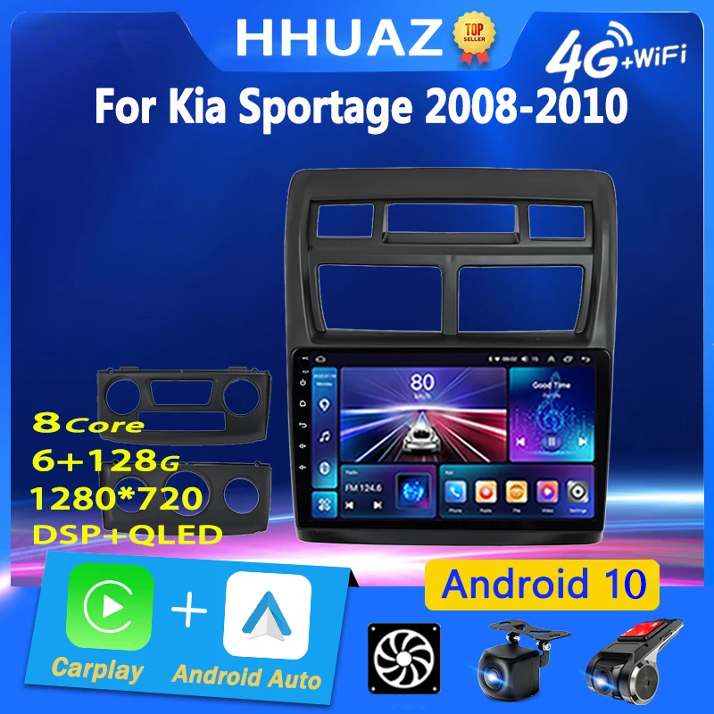 

Cooling Fan 2din Carplay for Kia Sportage 2 2008-2010 Android 10 Car Radio Android Auto Multimedia Video Player Stereo BT DVD HU