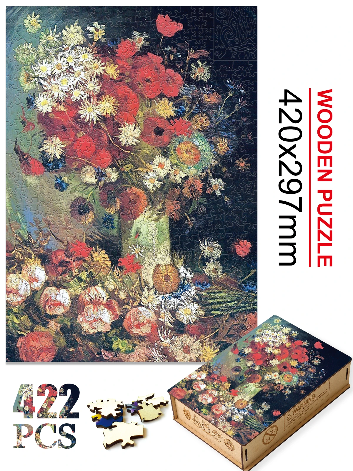 

Fabulous Van Gogh Jigsaw Puzzles Blossom Oil Painting Wooden Puzzles Montessori Educational Toys For Adults Kids DIY Crafts