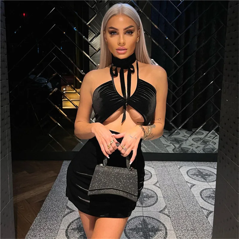 

Женское сексуальное платье с рюшами, Бандажное, с вырезами, без рукавов, облегающее мини-платье для вечерние НКИ, клуба, vestidos elegantes para mujer robe