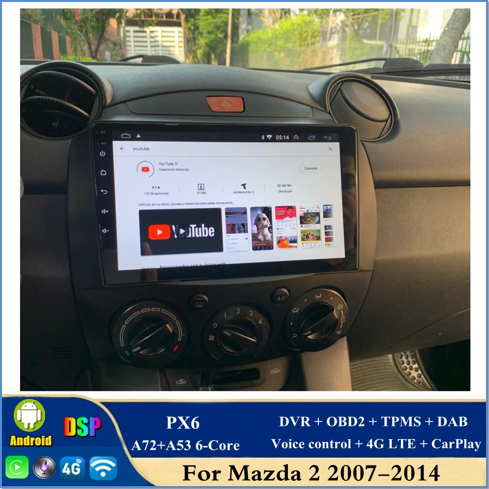 

Android 10 автомобильный радиоприемник, мультимедийный плеер для MAZDA 2 Mazda2 2007 2008 2009 2010 2011 2012