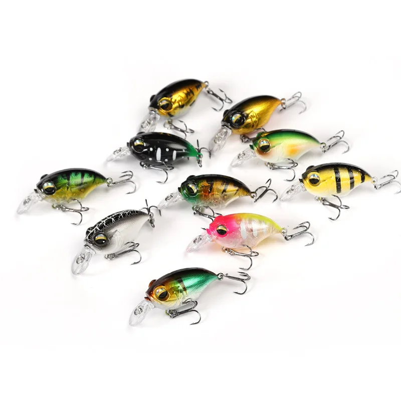 

2 Pieces 38mm 8g Lure Bait Crankbait short-tongue little fat Far Throw Freshwater Seawater Bass Elopichthys bambusa Fake Bait
