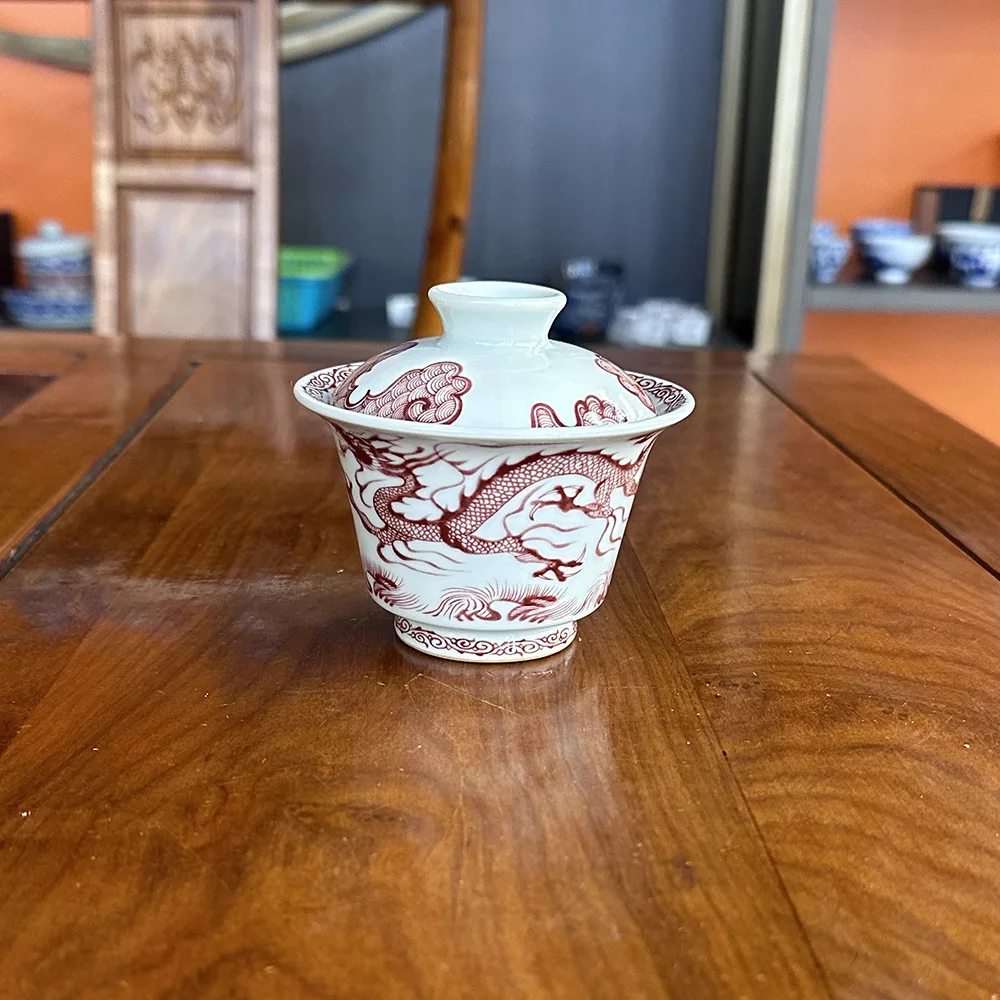 Деревянная печь ручной работы Цзиндэчжэнь красная и розовая чайная чашка Гавань