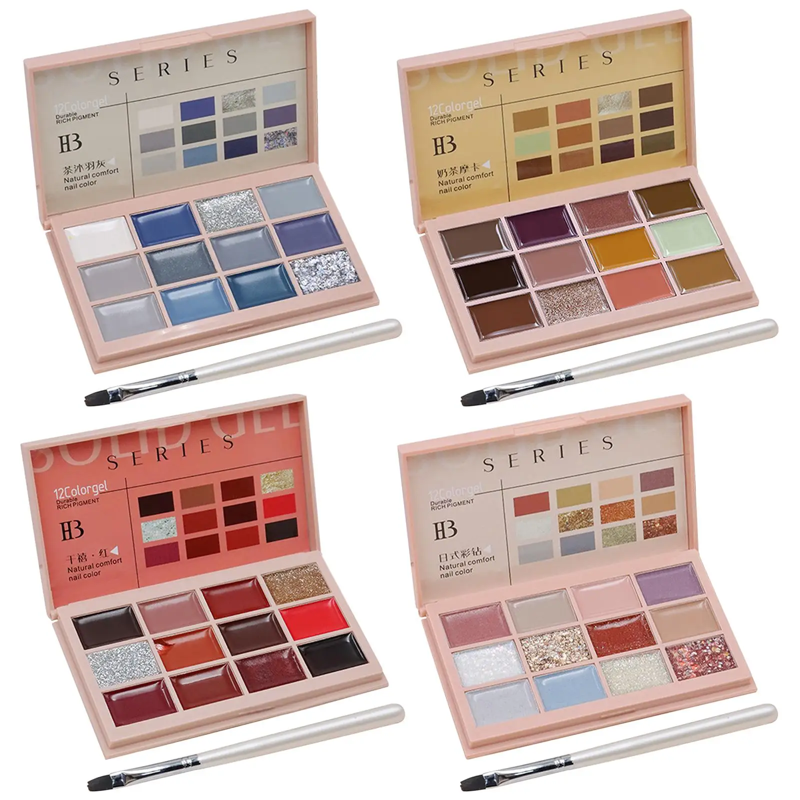 

Solid Gel Nail Polish Palette Kit Jelly Nail Art Painting Gel for Home Salon Manicure Tools