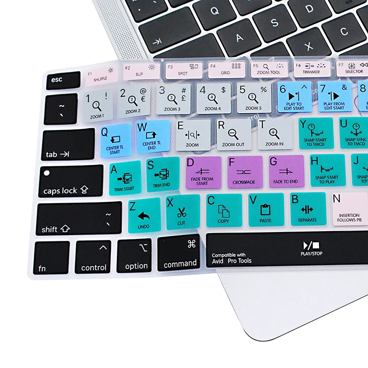 Быстрые клавиши Avid Pro-Tools силиконовый чехол для клавиатуры MacBook Newest Air 13 &quot2018 релиз