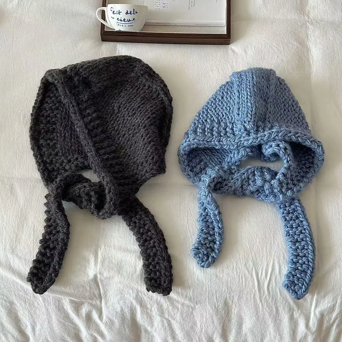 Вязаные шапки ручной работы для мужчин и женщин Балаклава зимняя теплая шапка