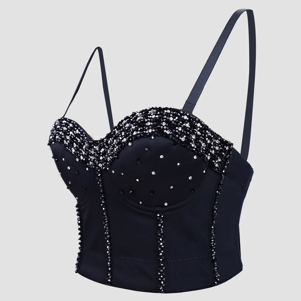 УКОРОЧЕННЫЙ ТОП IRENE TINNIE 2024 бюстгальтер на бретельках с бисером пуш-ап женский