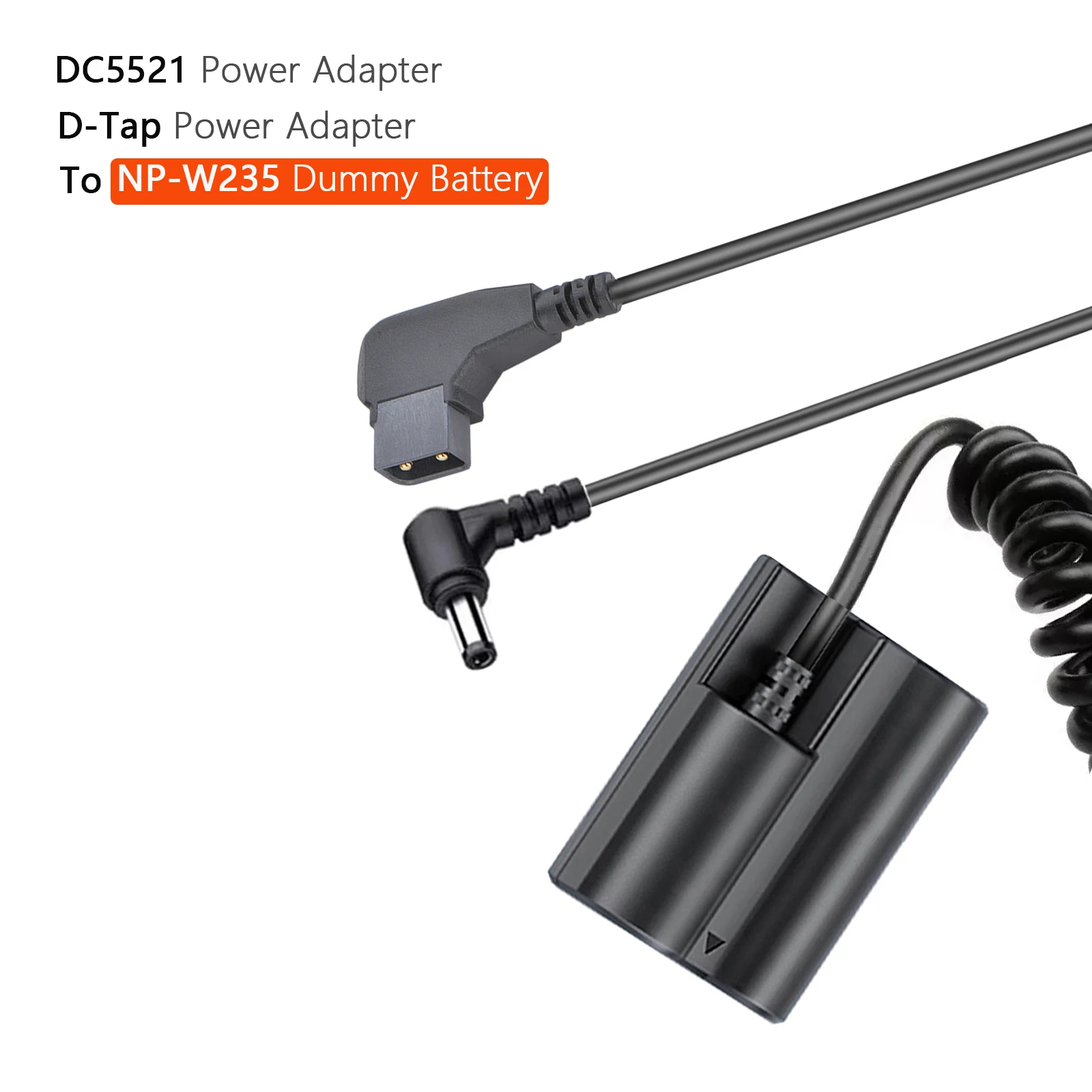 

DC5521 D-TAP to CP-W235 NP-W235 Dummy Battery Power Adapter For Fujifilm XT5 XT4 GFX 100S XH2S XH2 GFX50S II