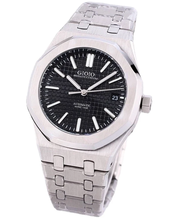 

Женские автоматические механические часы, светящиеся серые синие 37 мм