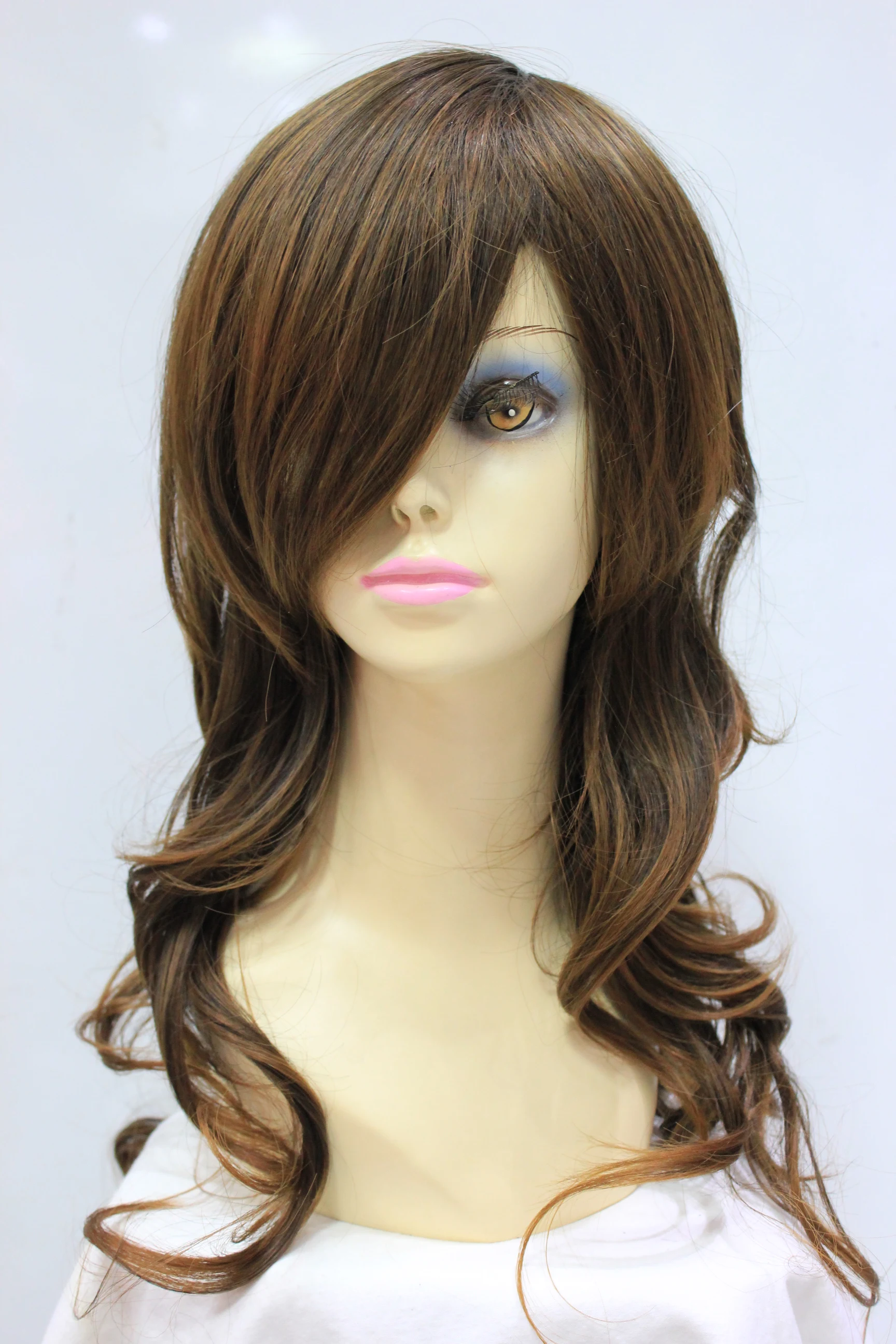 Длинный женский парик коричнево-красного