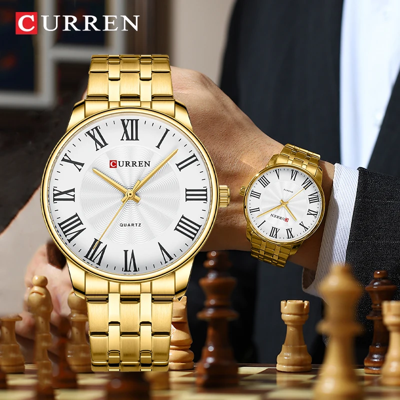 

CURREN Business Sport Simple Style Stainless Steel Waterproof Men's Watch Luxury Fashion Quartz Watch For Men Classic Male Clock