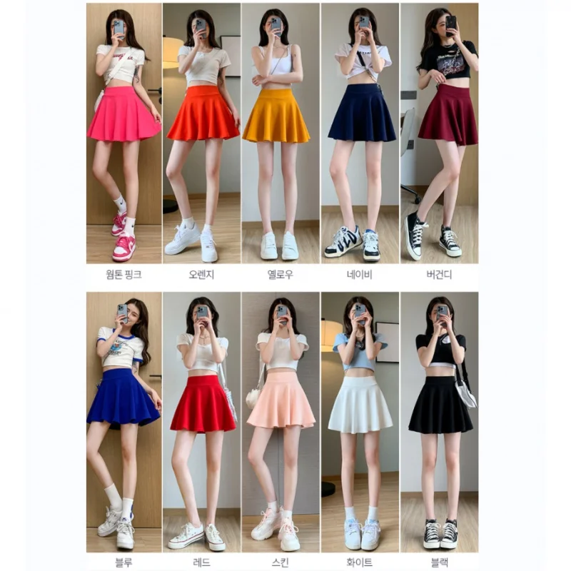 

2023NEW flare mini skirt A-line short skirt banding party big size 10 colors