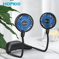 homdd new portable air cooling conditioner mini hanging wearable neck fan usb rechargeable leafless mute fan for summer outdoor