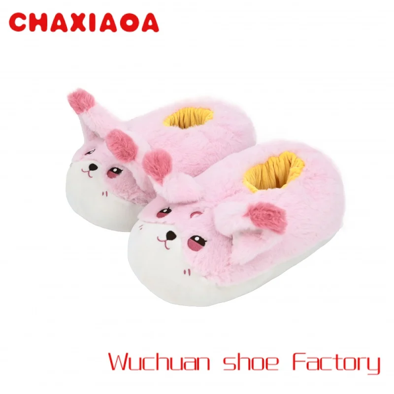 

Women's Fluffy Plush Slide House Slippers with Memory Foam custom % Polyester rabbit slippers