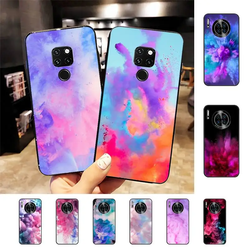 

Pink Purple Smoke Phone Case for Huawei Mate 20 10 9 40 30 lite pro X Nova 2 3i 7se