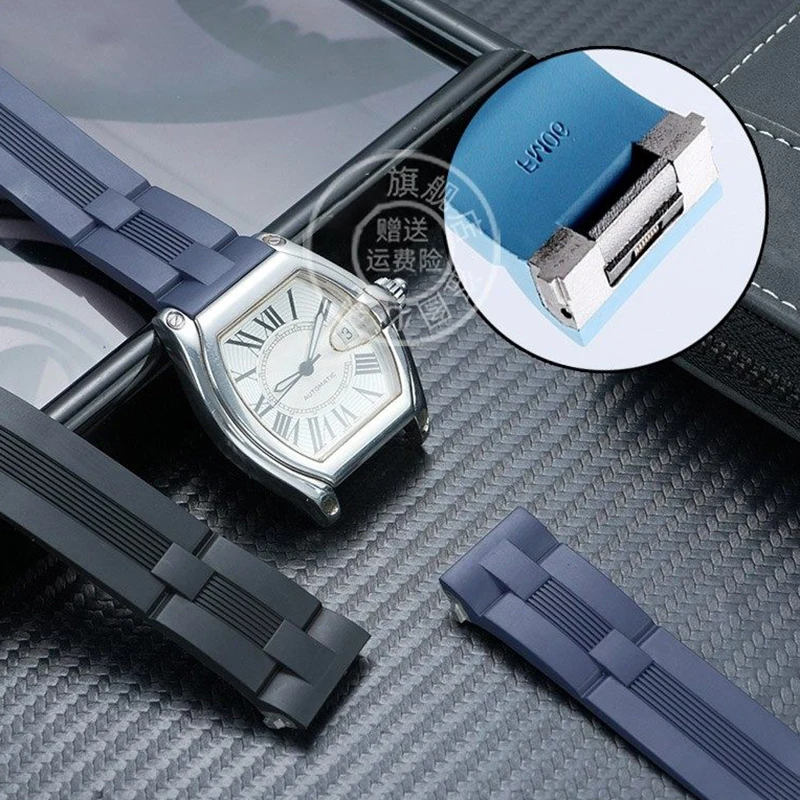Ремешок для часов Cartier Roadster Sports Car, быстросъемный, W6206018, из фторкаучука, 19 мм, новый браслет из фторкаучука (art.: 3920d951dd0bf) - 3920d951dd0bf