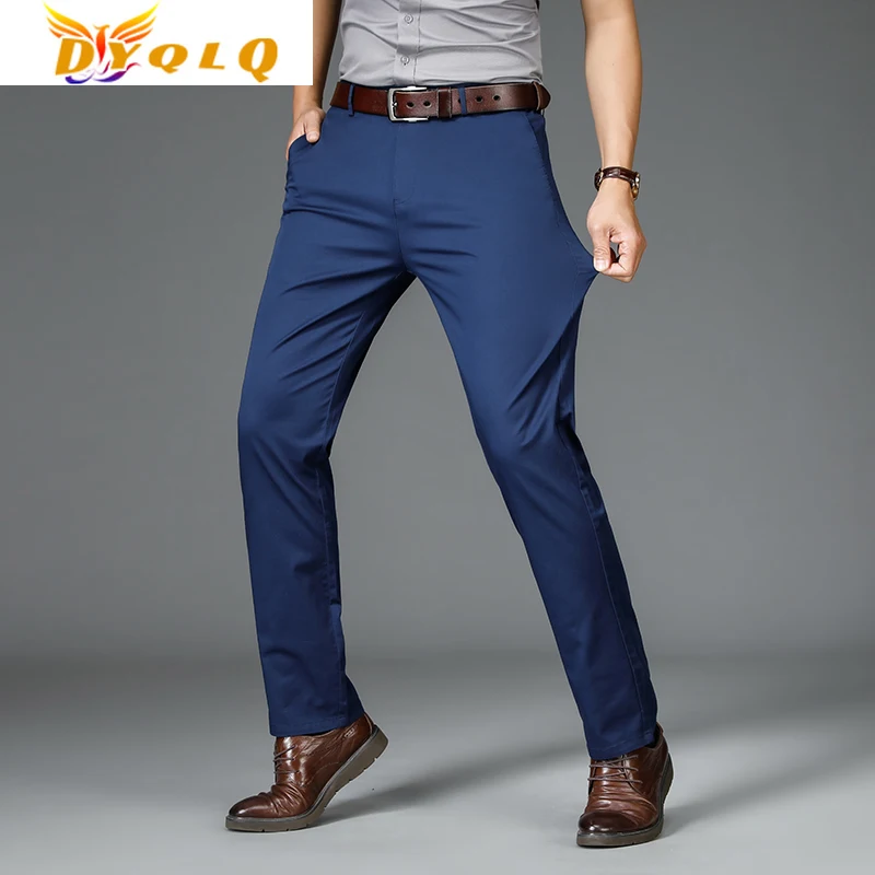 

Spring And Summer Men's Thin Royal Blue Casual Pants 4 Colors Cotton Business Fashion Stretch Straight Trousers Male Brand