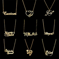 customized fashion stainless steel name necklace personalized letter choker necklace pendant nameplate gift customized products
