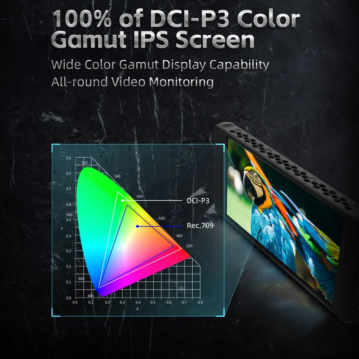 Фото Portkeys PT6 монитор 3D LUT 5,2-дюймовый растягивающийся сенсорный экран управления видеокамерой для зеркальной камеры прямая трансляция видео №3