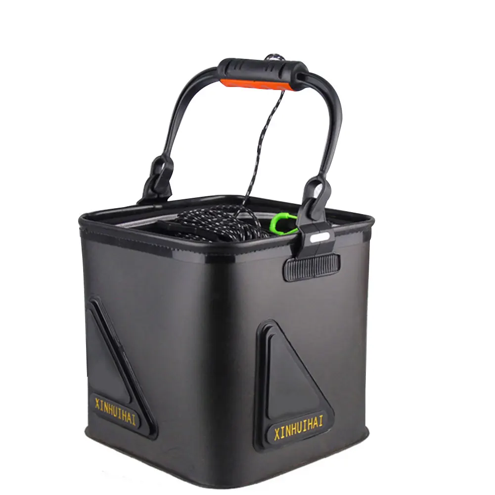 Fishing Bucket Box Folding Storage Container Carrier EVA with Handle for Outdoor LA |