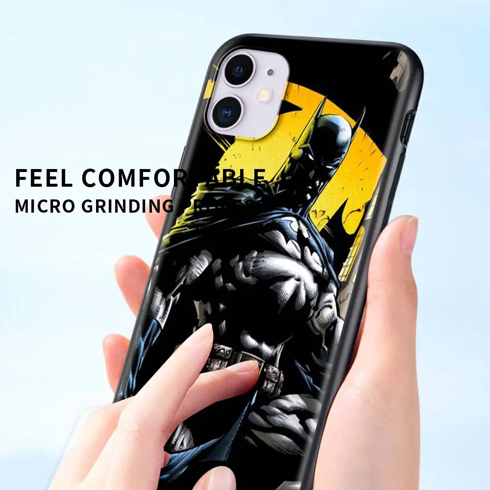 Милый чехол Бэтмен для Apple iPhone 11 13 12 Pro 7 XR X XS Max 8 6 6s Plus 5 ярких цветов 2022 черный