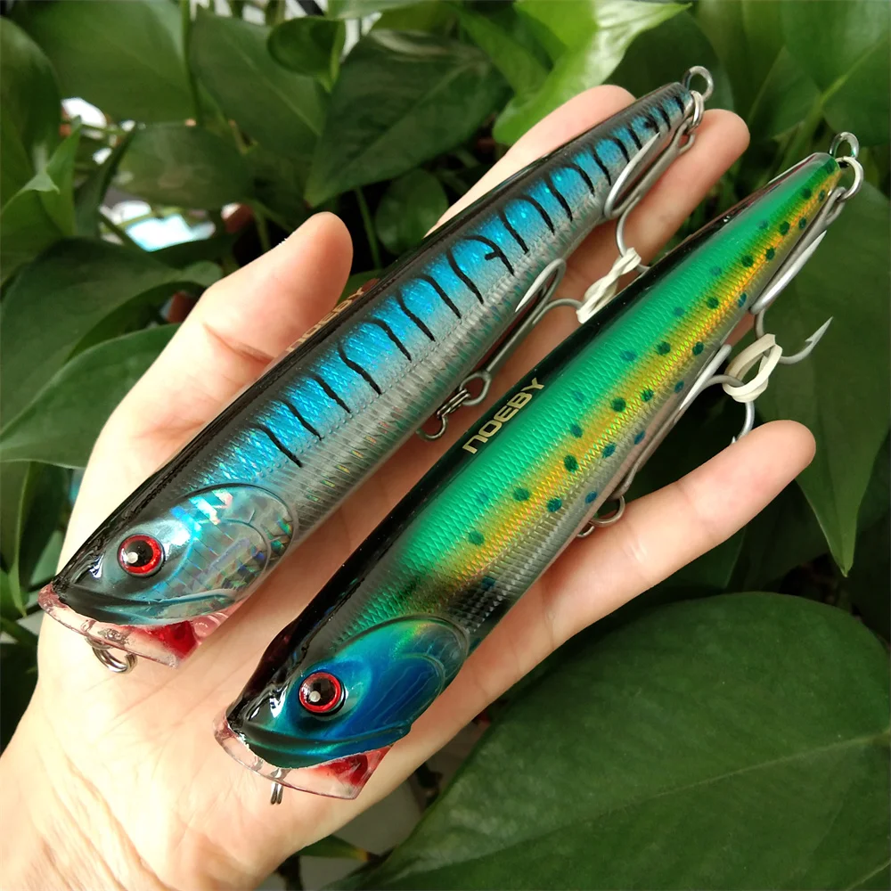 

NOEBY 2pcs Topwater Popper Fishing Lures 140mm 40g Saltwater Artificial Hard Baits for Sea Fishing Lure