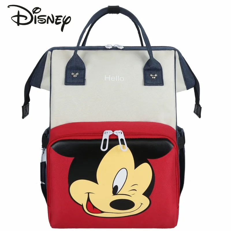 

Новинка 2023, модная сумка Disney для мамы с Микки Маусом, Высококачественная сумка из ткани «Оксфорд» для хранения подгузников, многофункциональная Детская сумка для хранения