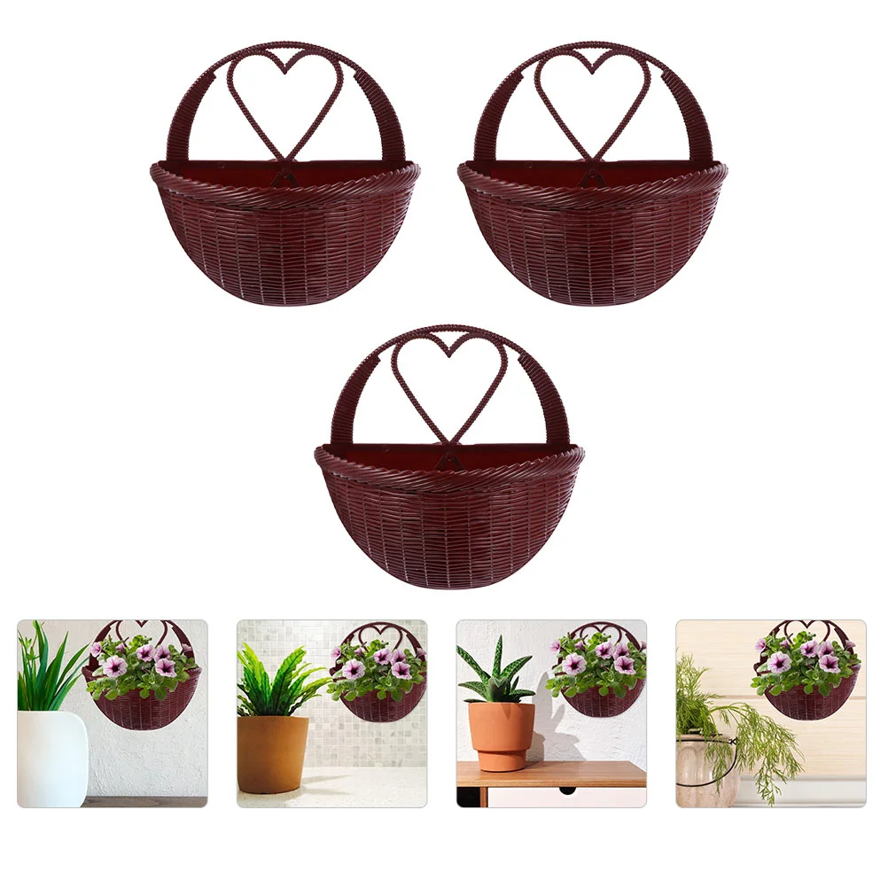 

Wall Hanging Basket Flower Planter Fence Rattan Planters Baskets Home Decoration Pot Wicker