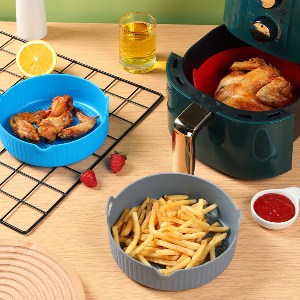 

Многоразовый антипригарный Силиконовый поднос для фритюрницы, круглая корзина для фритюрницы, инструмент для выпечки, кухонные аксессуары...