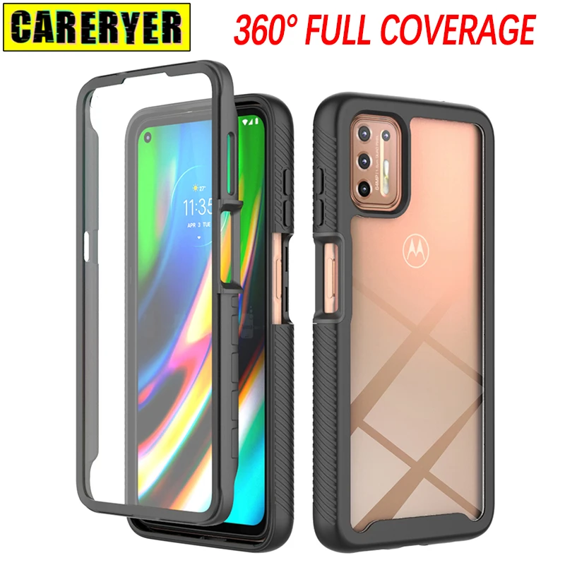 

360 Full Protection Case For Motorola Moto G9 Plus Play Power G22 G32 G42 G52 G62 G82 G31 G41 G51 5G G60 Solid Color Frame Cover