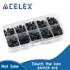 Тактовый переключатель 6*6, 10 моделей, 100 шт., Тактильный кнопочный переключатель, высота: 4,3 мм  13 мм DIP 4P, микропереключатель, 6x6 кнопочный переключатель