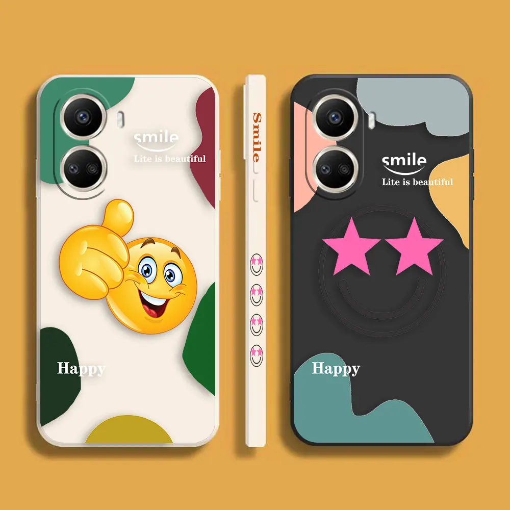 

Happy Smiling Face NO.1 Phone Case For Huawei NOVA 7 6 5I 5 4 3 3I 2S 2 8 9 10 SE PRO PLUS 5G Colour Liquid Case Funda Shell