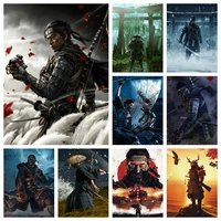 5d ghost of tsushima diamond rhinestone painting large scale online game cross stitch embroidery picture mosaic craft home decor