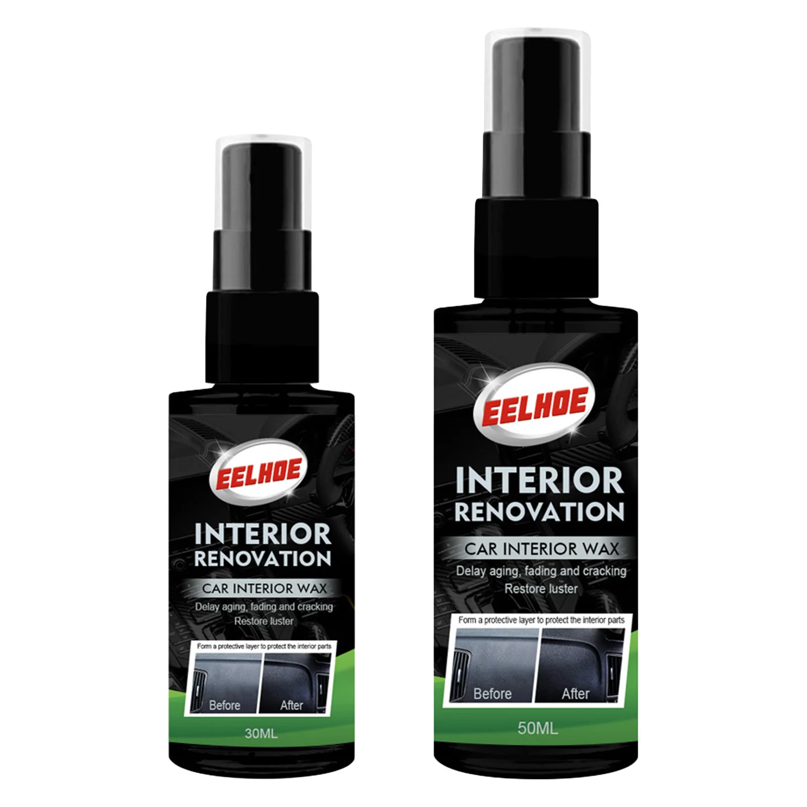 

30ml/50ml Plastic Restore Agent Wax Car Interior Renewed Paint Refurbishing Agent Maintenance Spray