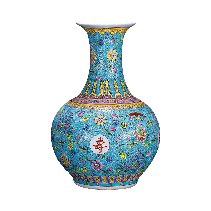 

Большая напольная ваза в античном китайском стиле с четырьмя сторонами китайские слова фарфоровая ваза для цветов с ручной росписью для ук...