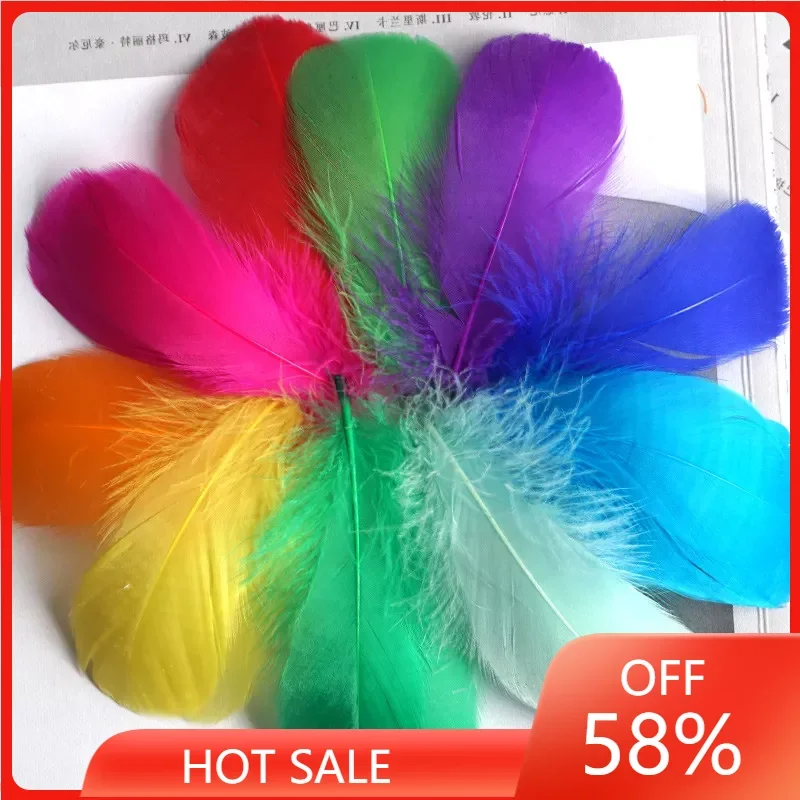 

100pcs 8-12 Cm Middle Floating Goose Feather Natural Colourful Feather for Wedding Party Clothing Decoration DIY Craft Feathers