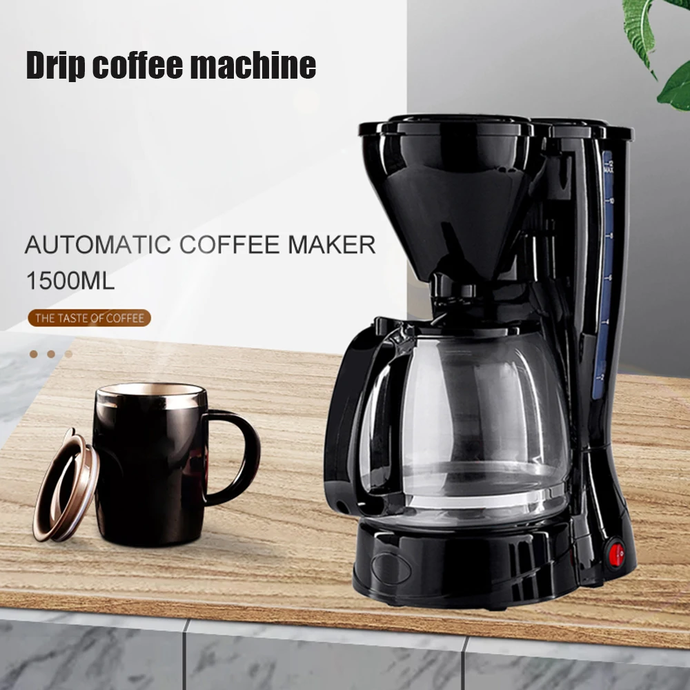 1500ml drip coffee maker coffee machine for home and office Americano automatic Espresso coffee machine for 15 cups