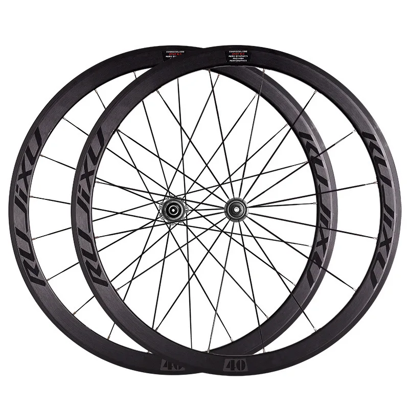 

RUJIXU 40MM bicycle accessories straight pull spoke aluminum alloy wheel carbon fiber wheel set