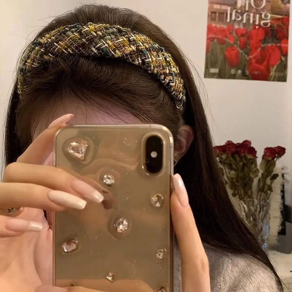 

Hair Accessories Retro Tweed Hairband Bohemian Style Face Washing Wide Hair Band Winter Autumn Temperament Hair Headband